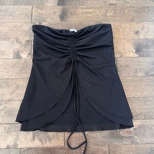 Garage Black Shirred Top